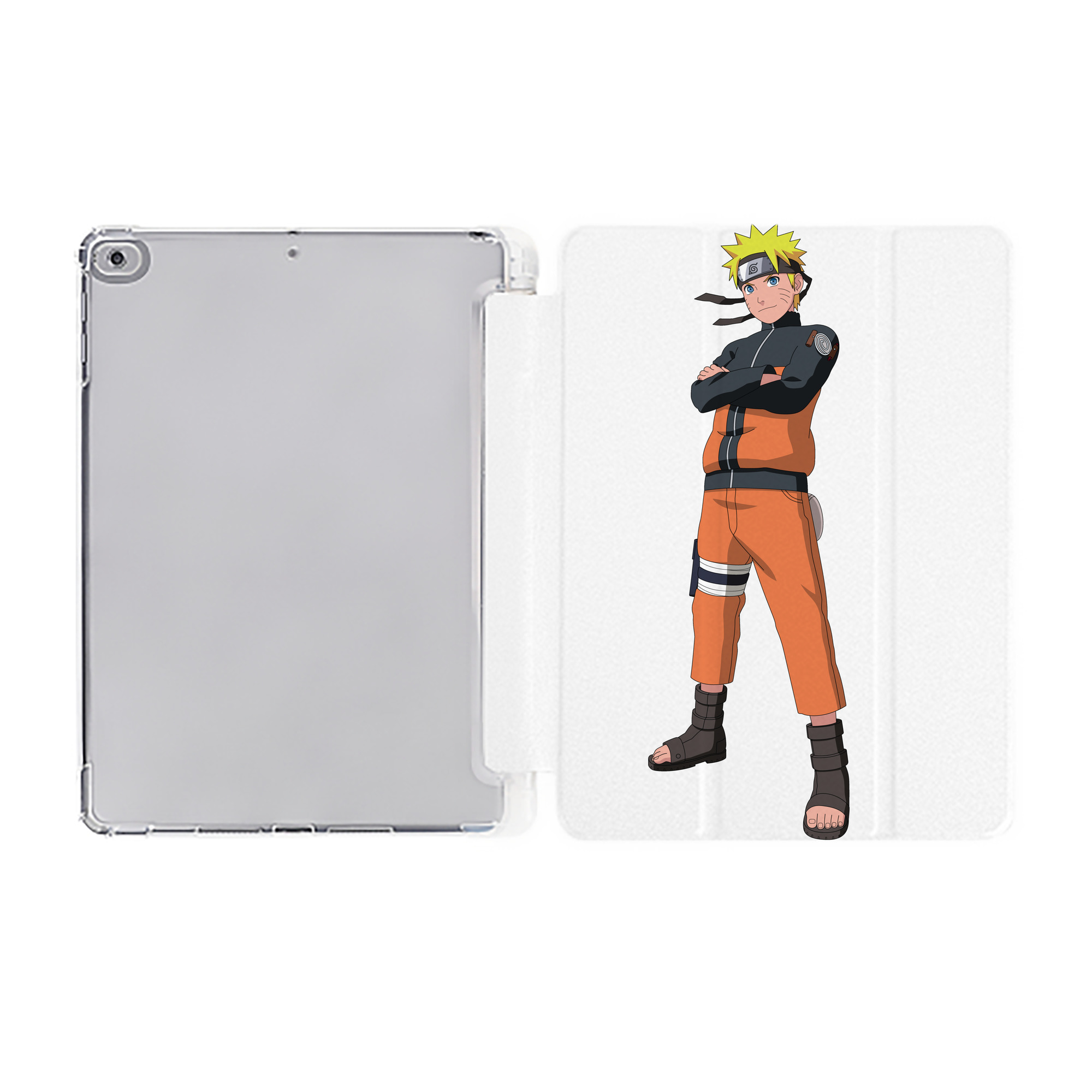 （画像用） NARUTO -ナルト- うずまき ナルト Uzumaki Naruto IPad ケース ペン収納付き 三つ折りスタンド PUレザー×シリコン 対応機種9.5/10.5/10.9インチ